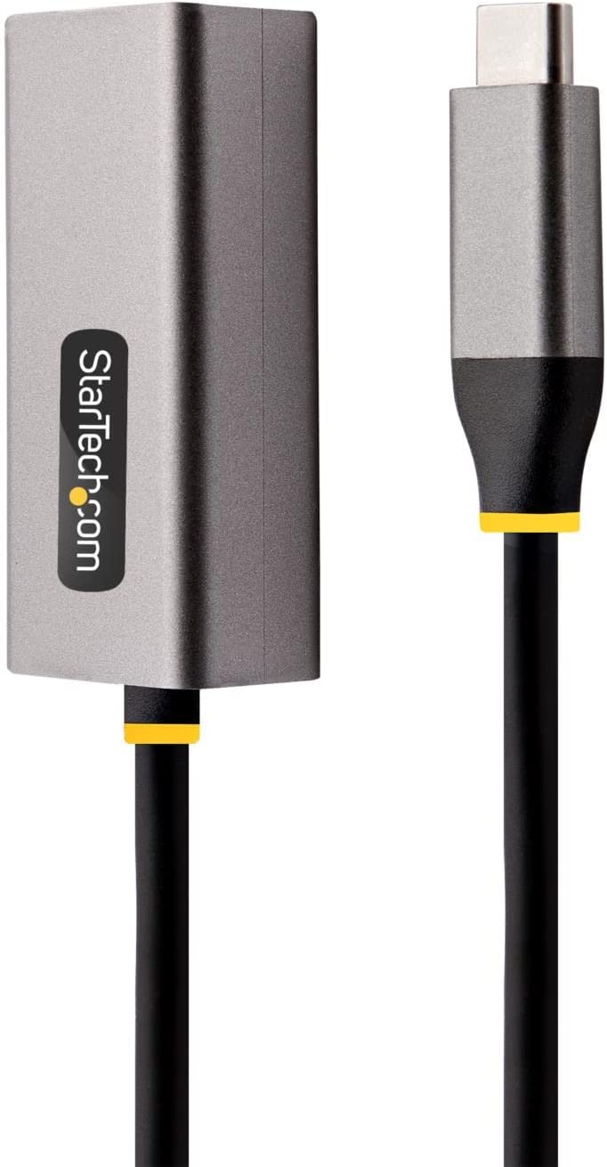 StarTech.com USB-C to Ethernet Adapter, USB 3.0 to Gigabit Ethernet Network Adapter - 10/100/1000 Mbps, USB-C to RJ45 Ethernet Adapter (GbE), 12in Attached Cable, Driverless Install (US1GC30B2)