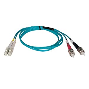 Tripp Lite 10Gb Duplex Multimode 50/125 OM3 LSZH Fiber Patch Cable (LC/ST) - Aqua, 5M (16-ft.)(N818-05M)