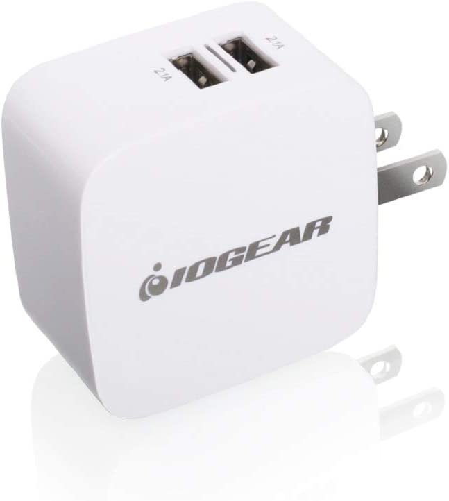 IOGEAR GearPower 2-Port USB Wall Charger - Rapid-Charge - Smartphones iPhone Android Tablets - Charge 2 Devices At Once - GPAW2U4 GearPower 2-Port 4.2A USB Wall Charger