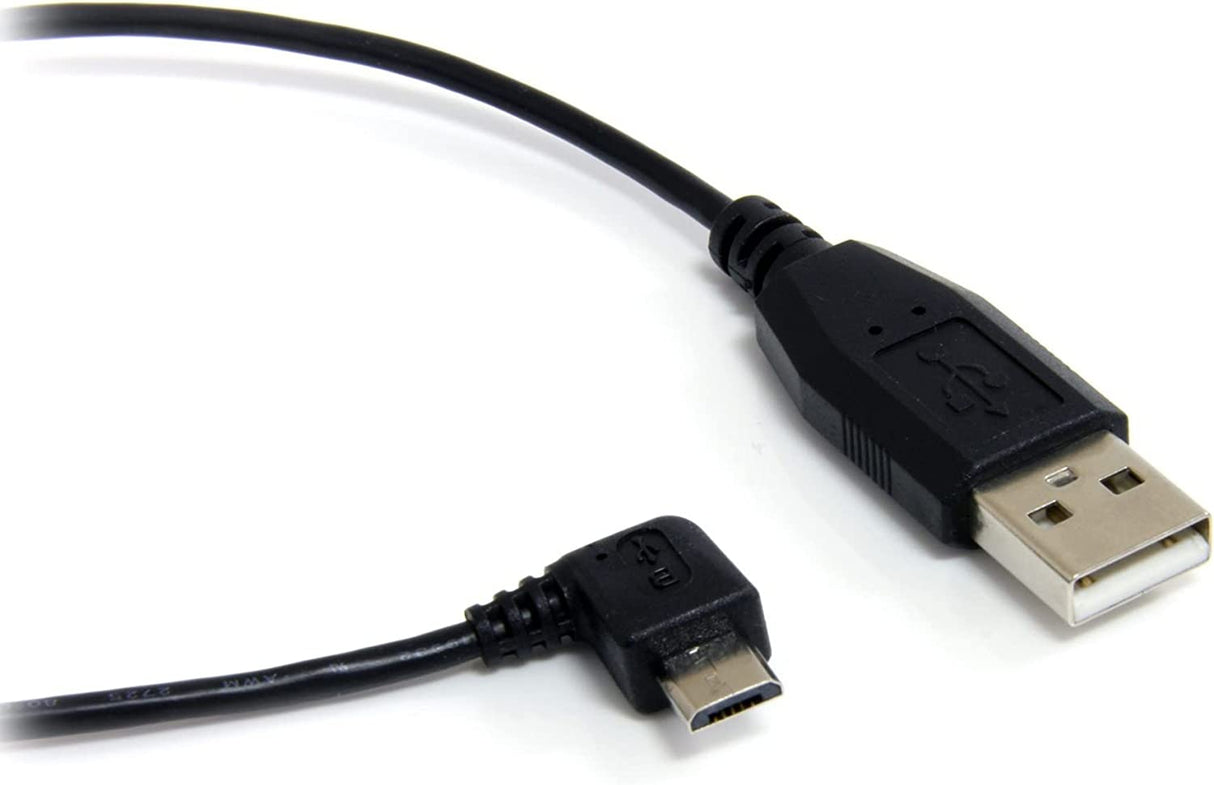 StarTech.com 1 ft / 30cm Micro USB Cable - A to Right Angle Micro B - USB Type A (M) - 90 Degree Micro-USB Type B (M) - Black (UUSBHAUB1RA) 1 ft / 30cm Right Angle