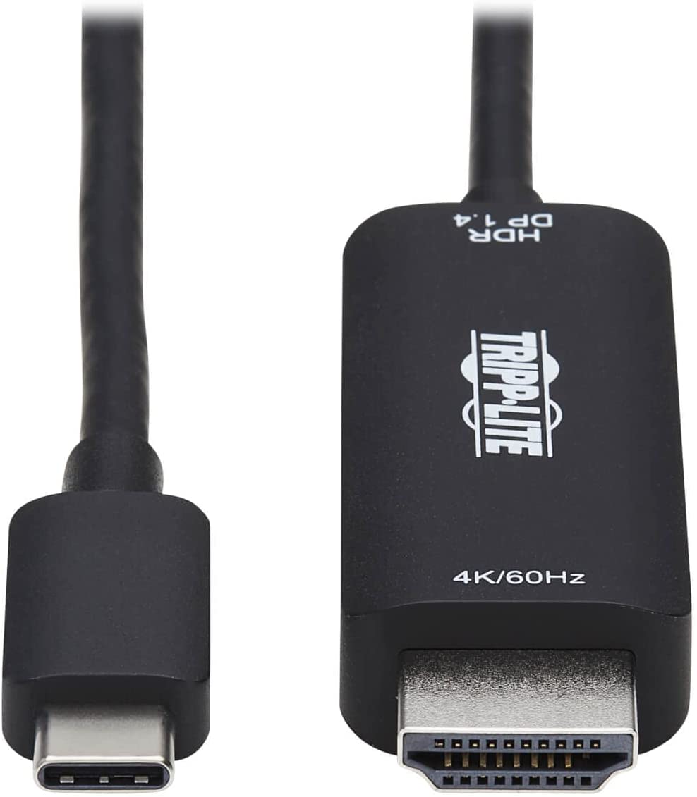 Tripp Lite USB-C to HDMI Adapter Cable, 4K 60 Hz USB C and Thunderbolt 3 to HDMI Cable Adapter, HDR, HDCP 2.2, DP 1.4 Alt Mode, Black, 6 ft (U444-006-HDR4BE)