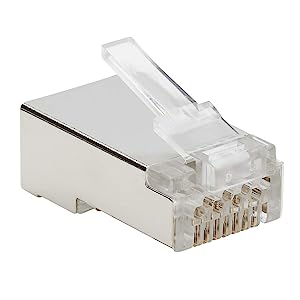Tripp Lite Ca6 RJ45 Pass-Through FTP Modular Plug 100 Pack (N232-100-FTP) FTP 100-Pack