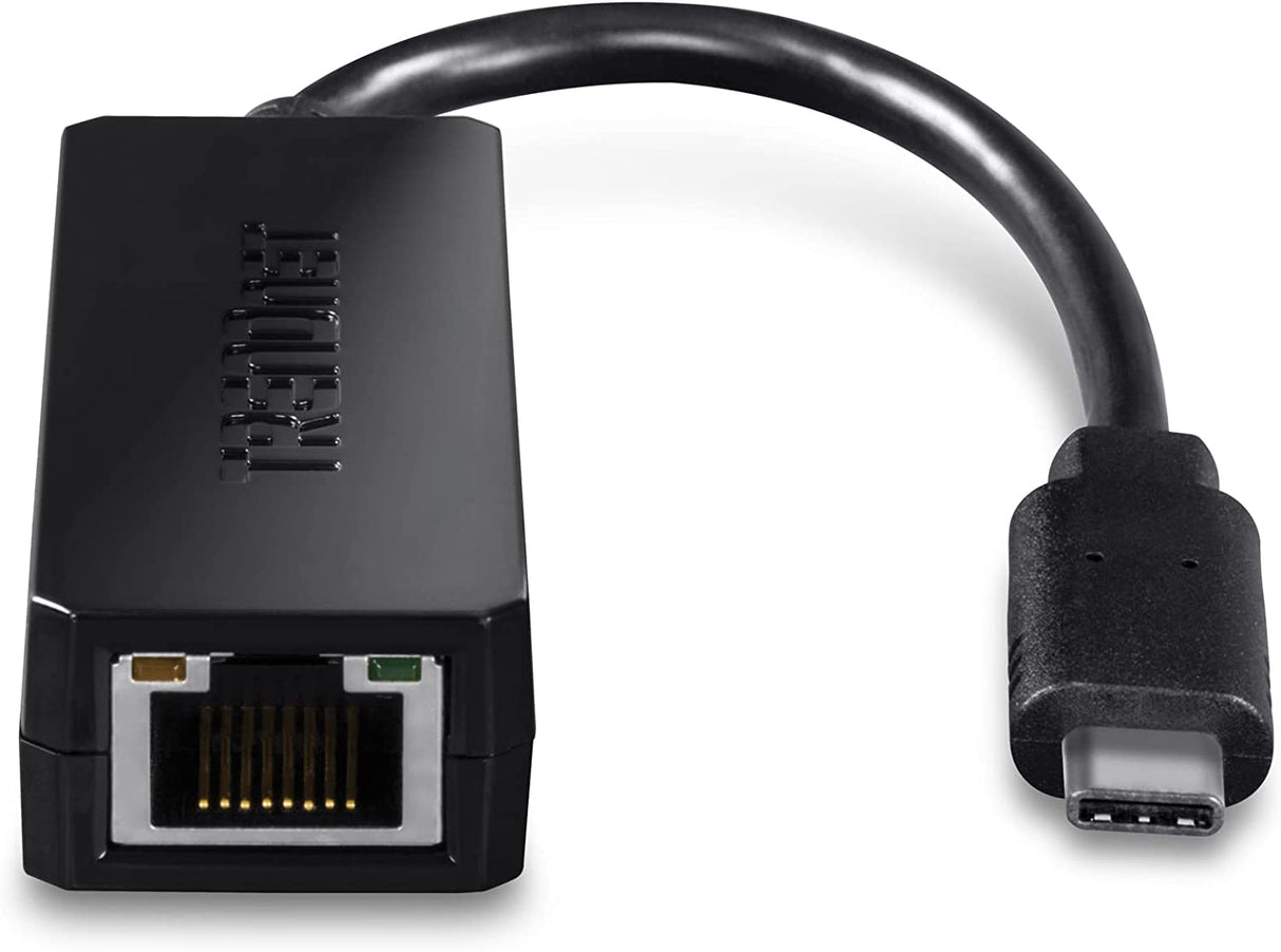 TRENDnet TUC-ETG, USB Type-C to Gigabit Ethernet LAN Wired Network Adapter for Windows & Mac, Compatible with Windows 10, and Mac OS X 10.6 and Above, Energy Saving, 5 inch length, Black USB-C Gigabit