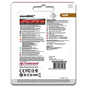Transcend Information TS32GUSDC10 32GB micro SDHC10 Flash Memory - No Box or Adapter 32 GB