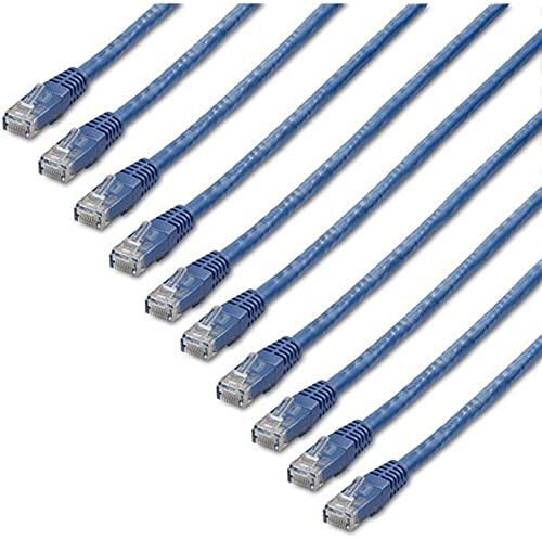 StarTech.com 6 ft. CAT6 Ethernet Cable - 10 Pack - ETL Verified - Blue CAT6 Patch Cord - Molded RJ45 Connectors - 24 AWG Copper Wire - UTP Cable (C6PATCH6BL10PK) Blue 6 ft / 1.82 m 10 Pack