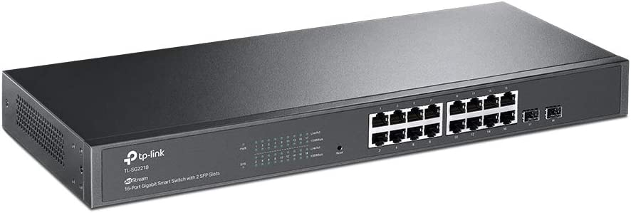 TP-Link TL-SG2218 | 16 Port Gigabit Smart Managed Switch, 2 SFP Slots | Omada SDN Integrated | IPv6 | Static Routing | L2/L3/L4 QoS, IGMP & LAG | Limited Lifetime Protection 16 Port + 2 SFP Slots