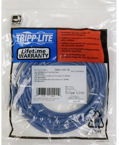 Tripp Lite Cat5e 350MHz Molded Patch Cable (RJ45 M/M) - Blue, 10-ft.(N002-010-BL) 10 feet Blue