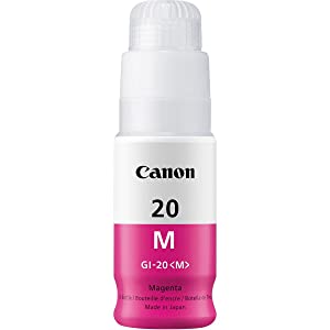 Canon GI-20 Magenta Ink Bottle, Compatible to PIXMA G6020 and G5020 MegaTank Printers, Mega Ink Bottle