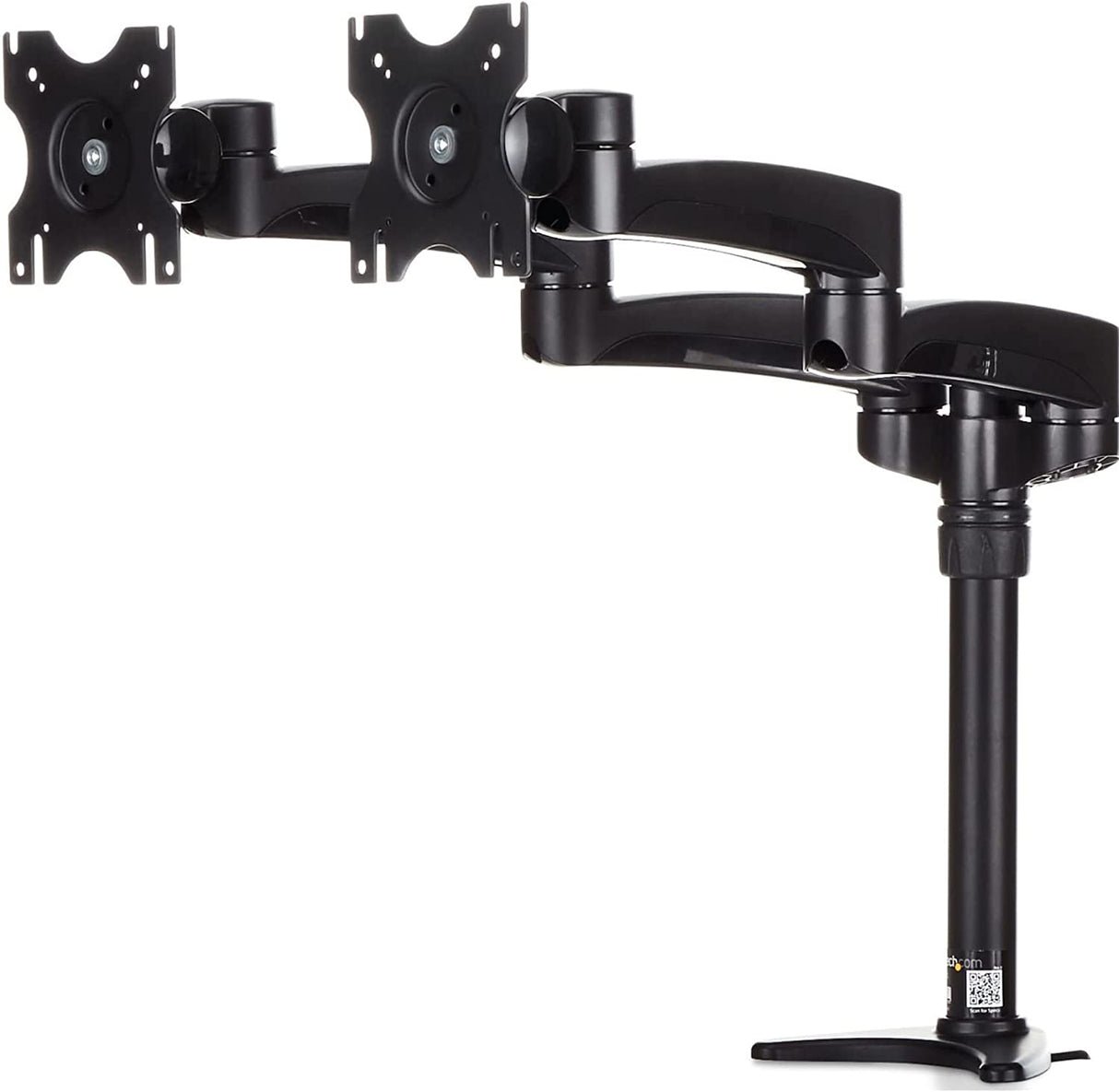 StarTech.com Desk Mount Dual Monitor Arm - Articulating - Supports Monitors 12'' to 24'' - Adjustable VESA Monitor Arm - Grommet or Desk Mount - Black (ARMDUAL) Desk Mount Articulating Arms
