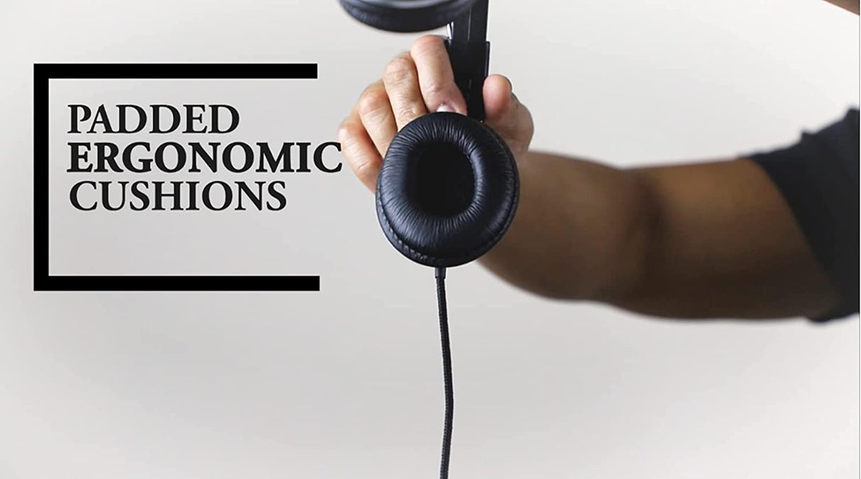 MANHATTAN Headset with Microphone – with 8 ft Long Cable, Volume Control, 3.5mm Audio and Mic Plug Jacks, Flexible Mic – for Computer, Laptop, Desktop, Call Center – 175555