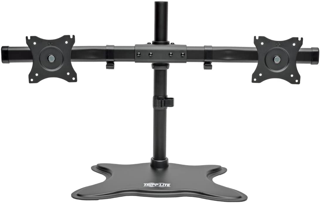 TRIPP LITE DDR1327SDD Dual Monitor Mount Stand, Swivel & Tilt, 13-27 Inch Flat Screen Displays, Desktop Mount, Black