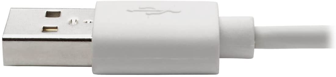 TRIPP LITE Right-Angle Lightning to USB Sync Charging Cable for iPhone iPad Apple White MFI Certified 3' (M100-003-LRA-WH) White 3 ft. (Right Angle)