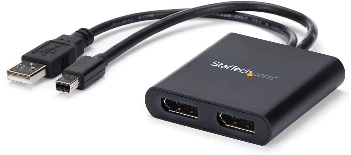 StarTech.com 2-Port Multi Monitor Adapter - Mini DisplayPort to 2x DisplayPort MST Hub - Dual 4K 30Hz - Video Splitter for Extended Desktop Mode on Windows PCs Only - mDP 1.2 to 2x DP (MSTMDP122DP)