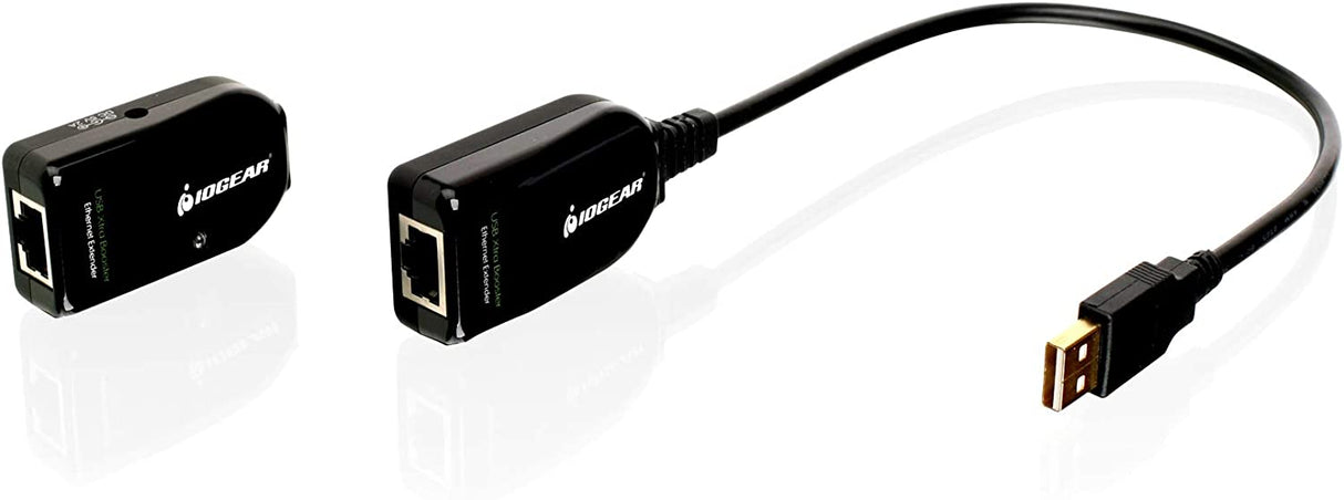 IOGEAR USB 2.0 Extender Over Cat5 5E 6 Adapter - Connection Up To 164Ft - USB Type A (M) to A (F) - Plug n Play - Hard Drives - Printers - Scanners - Smart Boards - GUCE62
