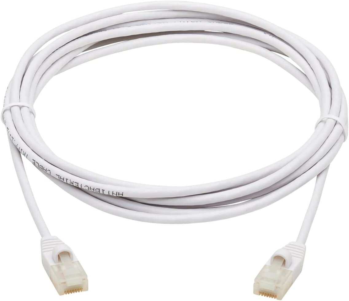 Tripp Lite, Safe-IT, Cat6a Ethernet Cable, Bacteria Resistant, 10G Certified Snagless, Slim UTP Jacket (RJ45 M/M), White, 15 Feet / 4.5 Meters, Lifetime Limited Warranty (N261AB-S15-WH)