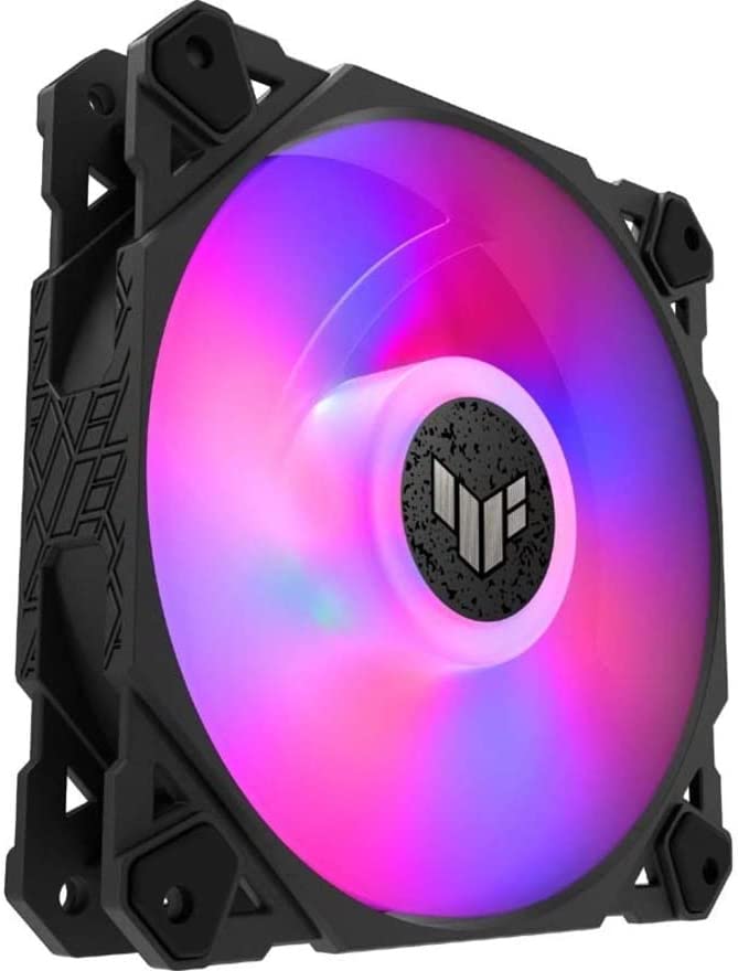 ASUS TUF Gaming TF120 ARGB Chassis Fan 3-Pin Customizable LEDs Blade, Advanced Fluid Dynamic Bearing, 120mm PWM Control, Anti-vibration Pads, Double-layer LED Array for Computer Case & Liquid Radiator