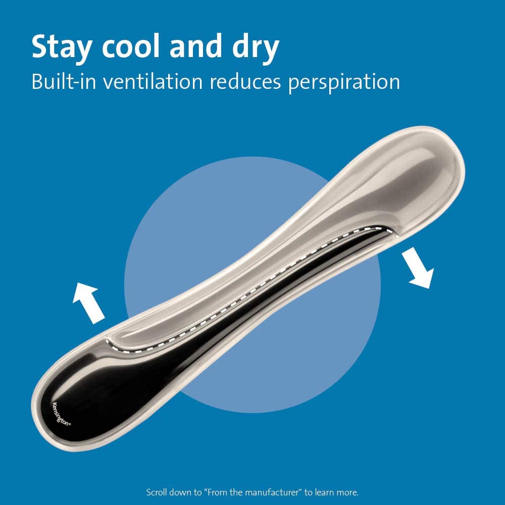 Kensington Duo Gel Keyboard Wrist Rest - Gray (K62395US) Grey Keyboard Wrist Rest