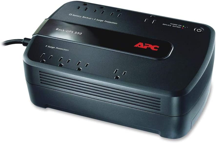APC UPS Battery Backup for Computer, BE550G Surge Protector with Battery Backup, Dataline Protection 550VA Battery Backup