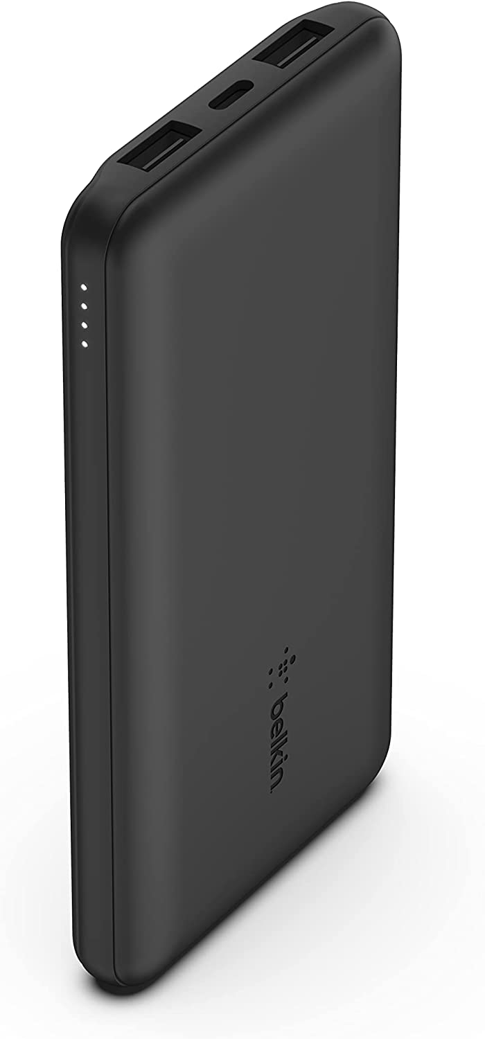 Belkin USB C Portable Charger Power Bank, 10000 mAh with 1 USB C Port and 2 USB A Ports for up to 15W Charging for iPhone 13 Pro/13 Pro Max/13 Mini, AirPods, iPad, Galaxy S21/Ultra - Black