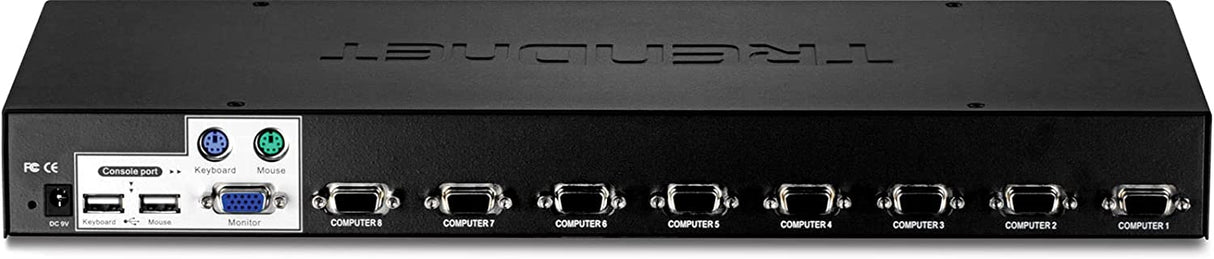 TRENDnet 8-Port USB/PS2 Rack Mount KVM Switch, TK-803R, VGA & USB Connection, Supports USB & PS/2 Connections, Device Monitoring, Auto Scan, Audible Feedback, Control up to 8 Computers/Servers 8 Port USB/PS2