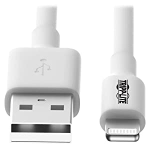 Tripp Lite Apple MFI Certified 10-Feet 3M Lightning to USB Cable Sync Charge iPhone/iPod/iPad - White (M100-010-WH) White 10 ft.