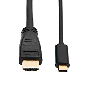 Tripp Lite USB C to HDMI Cable Adapter (M/Thunderbolt 3 HDMI Cable Adapter, Gen 1, Converter In Middle of Cable, 4K HDMI @ 60 Hz, 4: Black, 6 ft. (U444-006-H4K6BM) Black 6 ft Middle Converter