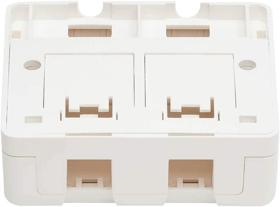 Tripp Lite Keystone Jack Surface Mount Box, 2 Port RJ45 Mount Box, White (N082-002-WH) 2 Ports