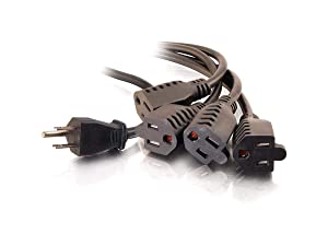 C2g/ cables to go C2G 3ft 16 AWG 1-to-4 Power Cord Splitter (1 NEMA 5-15P to 4 NEMA 5-15R)