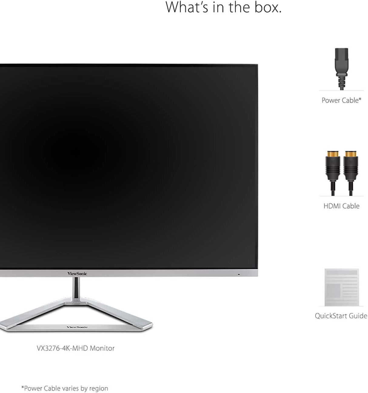 ViewSonic VX3276-4K-MHD 32 Inch 4K UHD Monitor with Ultra-Thin Bezels, HDR10 HDMI and DisplayPort for Home and Office 32-Inch 4K UHD