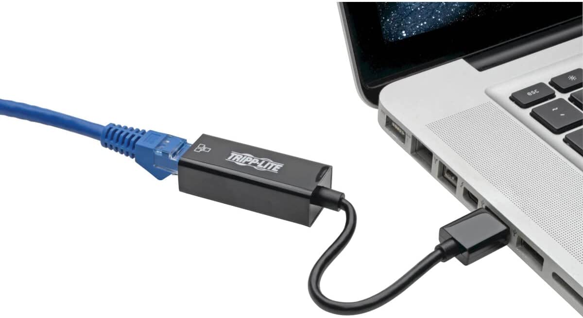 Tripp Lite USB 3.0 SuperSpeed to Gigabit Ethernet NIC Network Adapter 10/100/1000 Mbps(U336-000-R), Black 1-Port Black