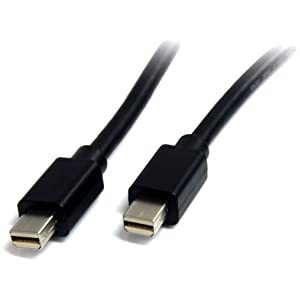 StarTech.com 3ft (1m) Mini DisplayPort Cable - 4K x 2K Ultra HD Video - Mini DisplayPort 1.2 Cable - Mini DP to Mini DP Cable for Monitor - mDP Cord works with Thunderbolt 2 Ports - M/M (MDISPLPORT3) Black 3 ft / 1m