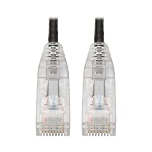 Tripp Lite Cat6 Gigabit Patch Cable, RJ45 M/M, Gigabit, Snagless, UTP, Molded, Slim, Black, 3 ft. (N201-S03-BK) Black 3 ft.