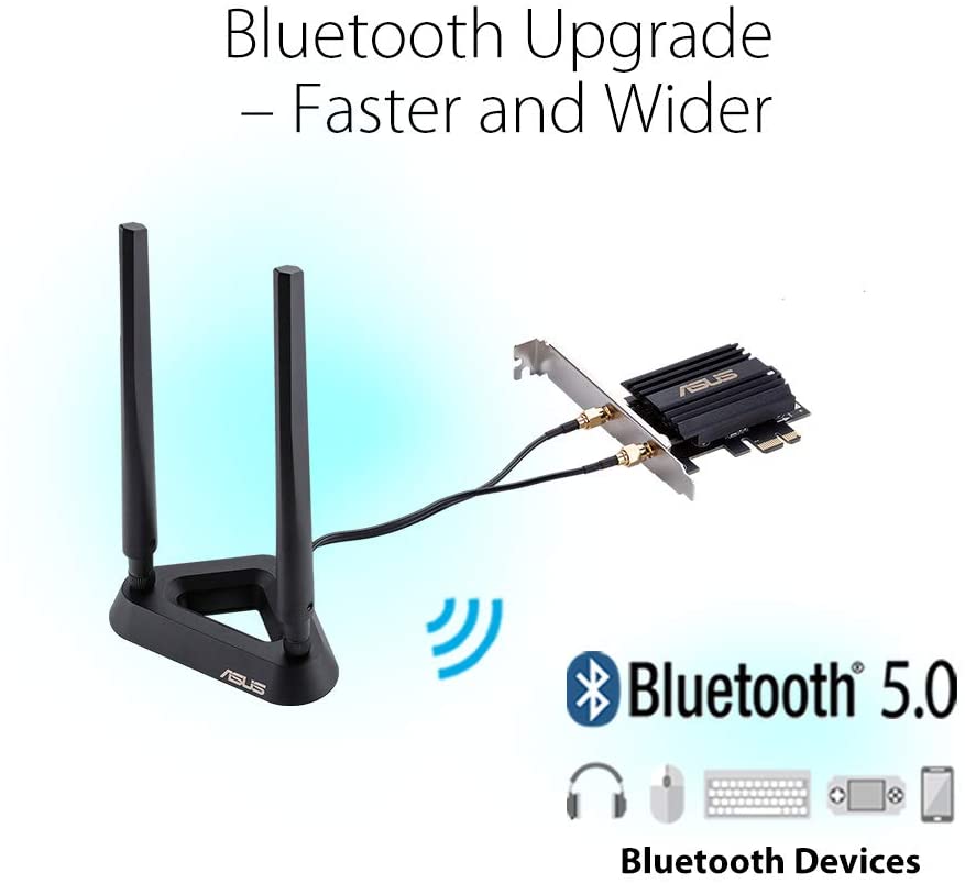 Asus AX3000 (Pce-AX58BT) Next-Gen WiFi 6 Dual Band PCIe Wireless Adapter with Bluetooth 5.0 - Ofdma, 2x2 MU-Mimo and Wpa3 Security,Black