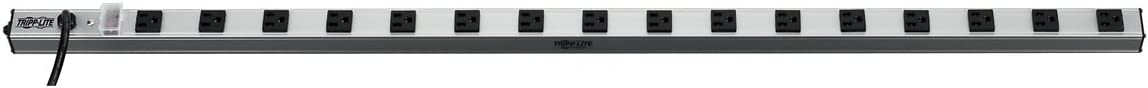 Tripp Lite 16 Outlet Bench & Cabinet Power Strip, 48 in. Length, 15ft Cord with 5-15P Plug, (PS4816) Black 16 Outlet Power Strip