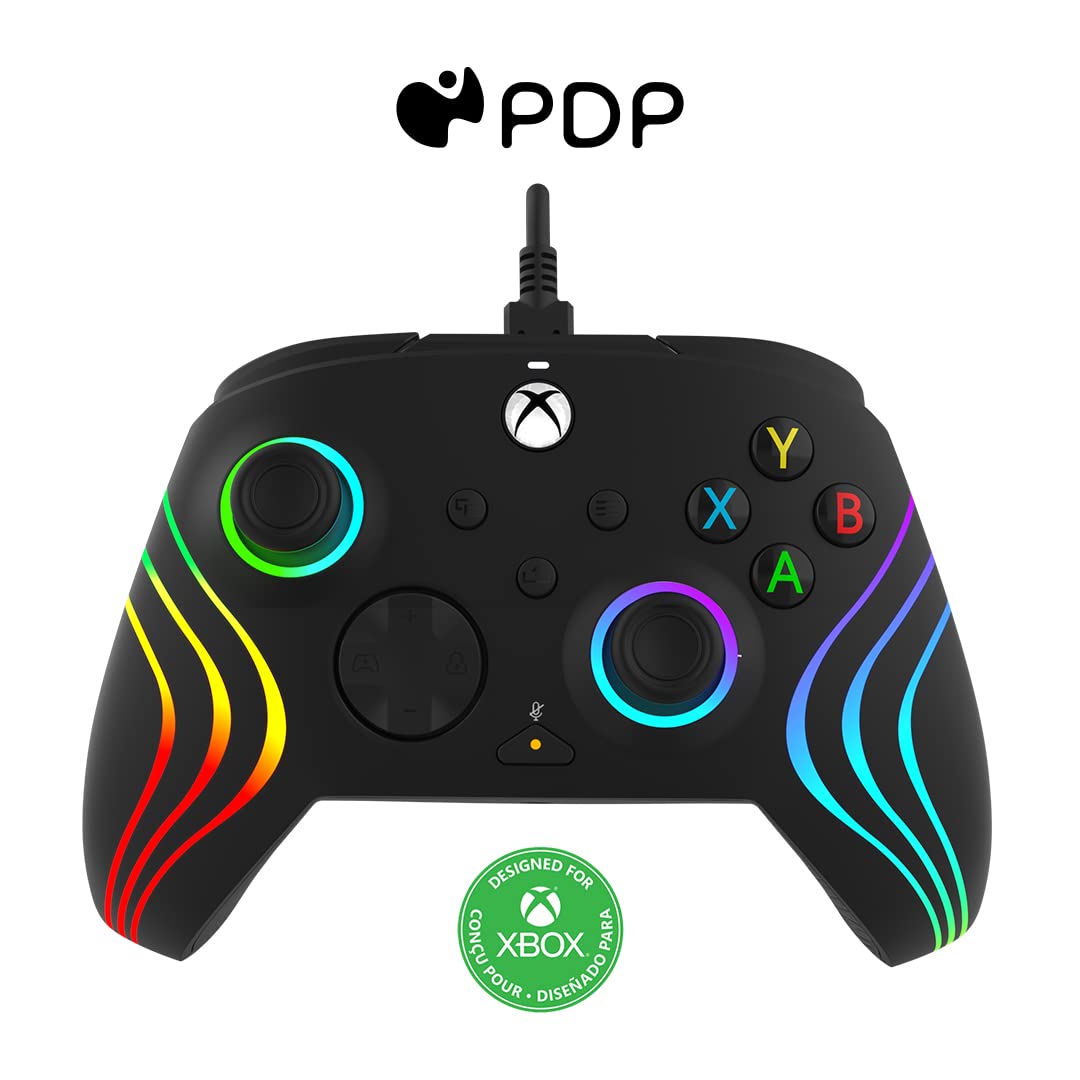 PDP Afterglow Wave LED Controller for Xbox Series X|S, Xbox One, Windows 10/11 Black