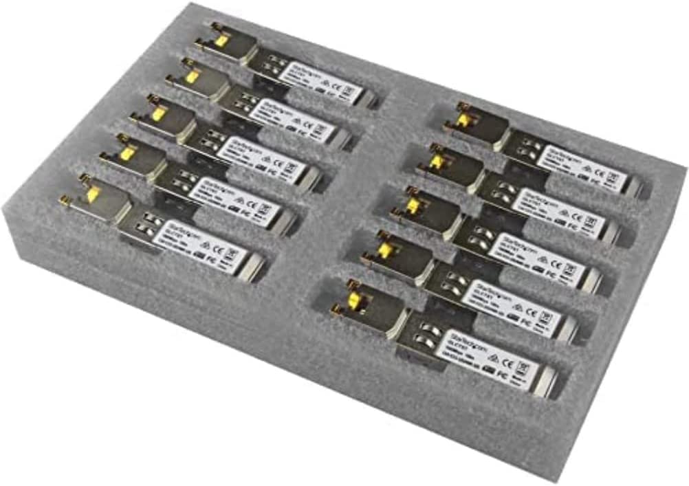 StarTech.com Cisco GLC-T Compatible SFP Module (10 Pack) - 1000BASE-T - SFP to RJ45 Cat6/Cat5e - 1GE Gigabit Ethernet SFP - RJ-45 100m - Cisco Firepower, ASR920, IE2000 (GLCT10PKST) GLC-T 10-Pack