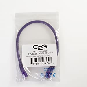 C2g/ cables to go C2G 27802 Cat6 Cable - Snagless Unshielded Ethernet Network Patch Cable, Purple (7 Feet, 2.13 Meters) UTP 7 Feet/ 2.13 Meters Purple