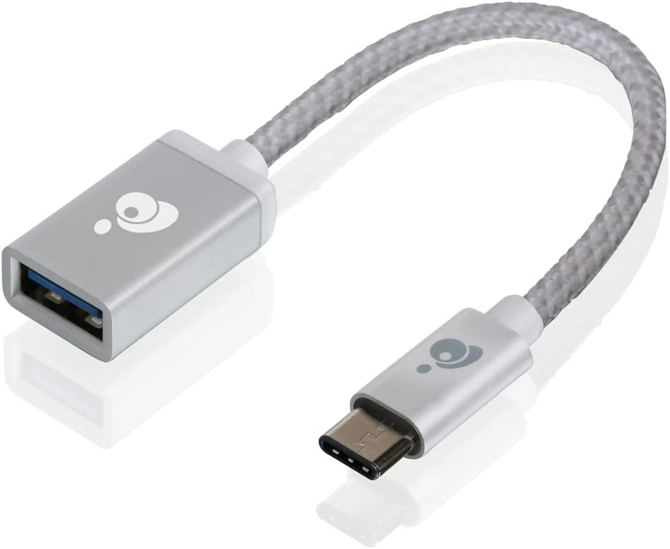 IOGEAR Charge & Sync USB-C to USB Type-A Adapter, Silver, G2LU3CAF10-SIL