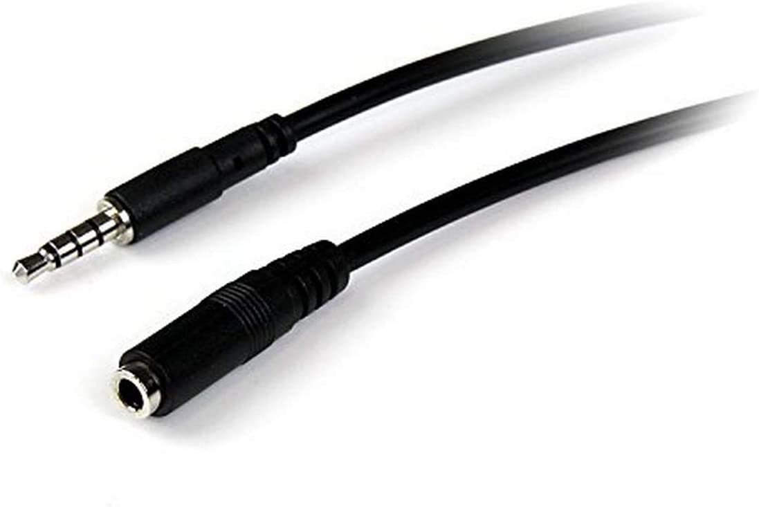 StarTech.com 1m 3.5mm 4 Position TRRS Headset Extension Cable - M/F - audio Extension Cable for iPhone (MUHSMF1M) 3 ft / 1m Cable