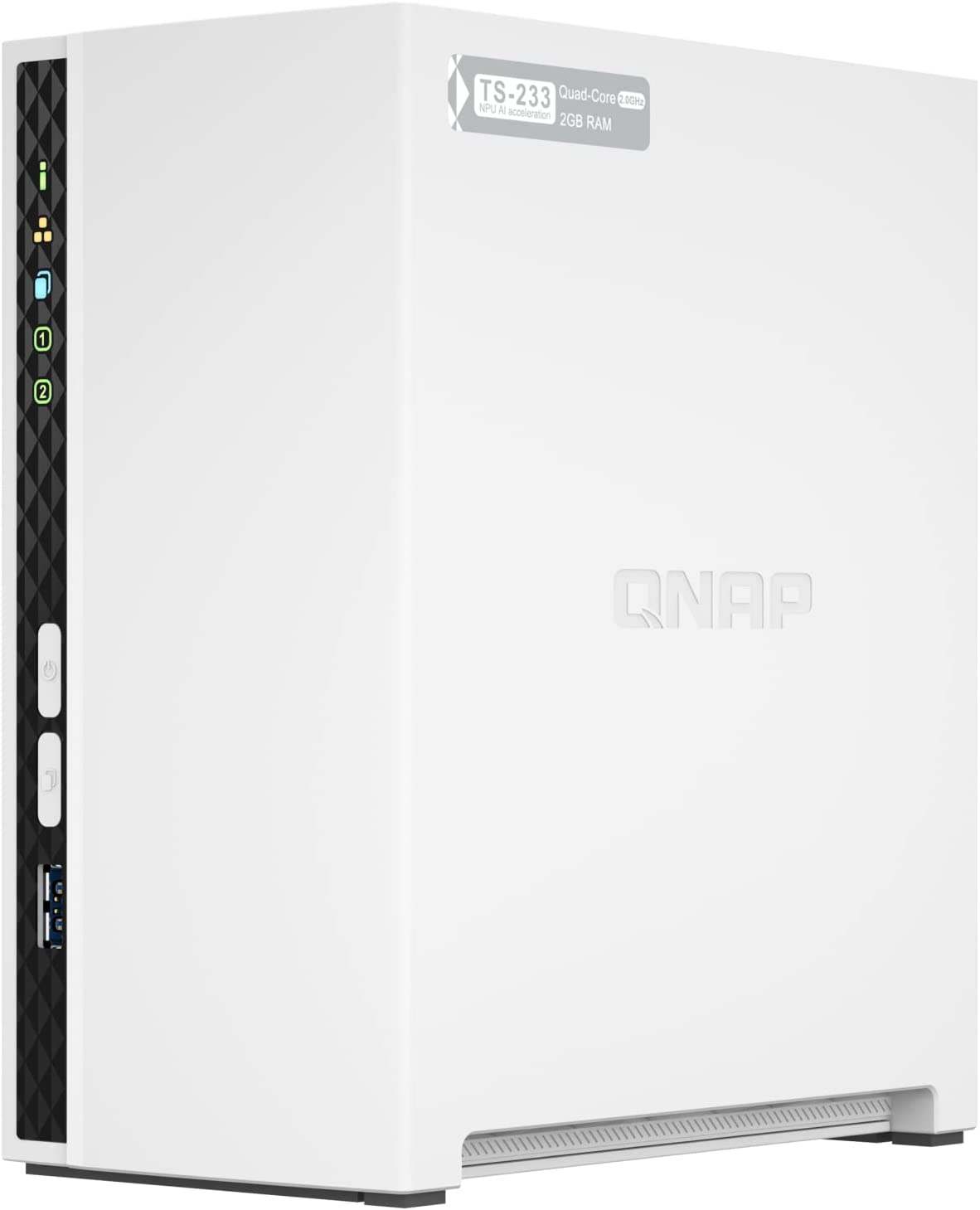 QNAP TS-233-US 2 Bay Affordable Desktop NAS with ARM Cortex-A55 Quad-core Processor and 2 GB DDR4 RAM (Diskless) 2 Bay NAS TS-x33