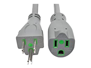 Tripp Lite 6ft Hospital Medical Power Extension Cord 5-15P HG 5-15R HG 120V 13A Gray 6' (P022-006-GY-HG) 6 ft.