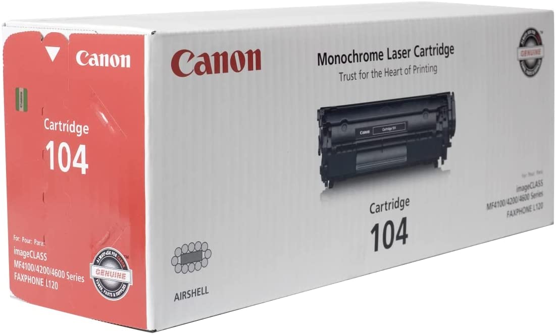 Canon 104, Black Toner Cartridge (0263B001BA)