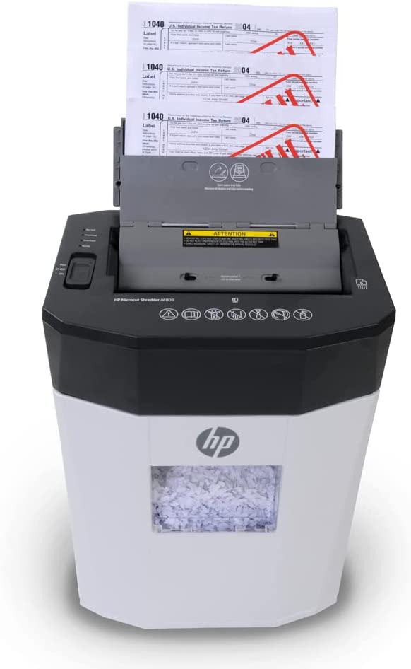 Royal HP AF809 Microcut Shredder. Small Size Perfect for Home Office use. Autofeed 80 Pages & 9 Manual, Paper, Staples, and Credit Cards, Professional Grade, Maximum Security Shredding.