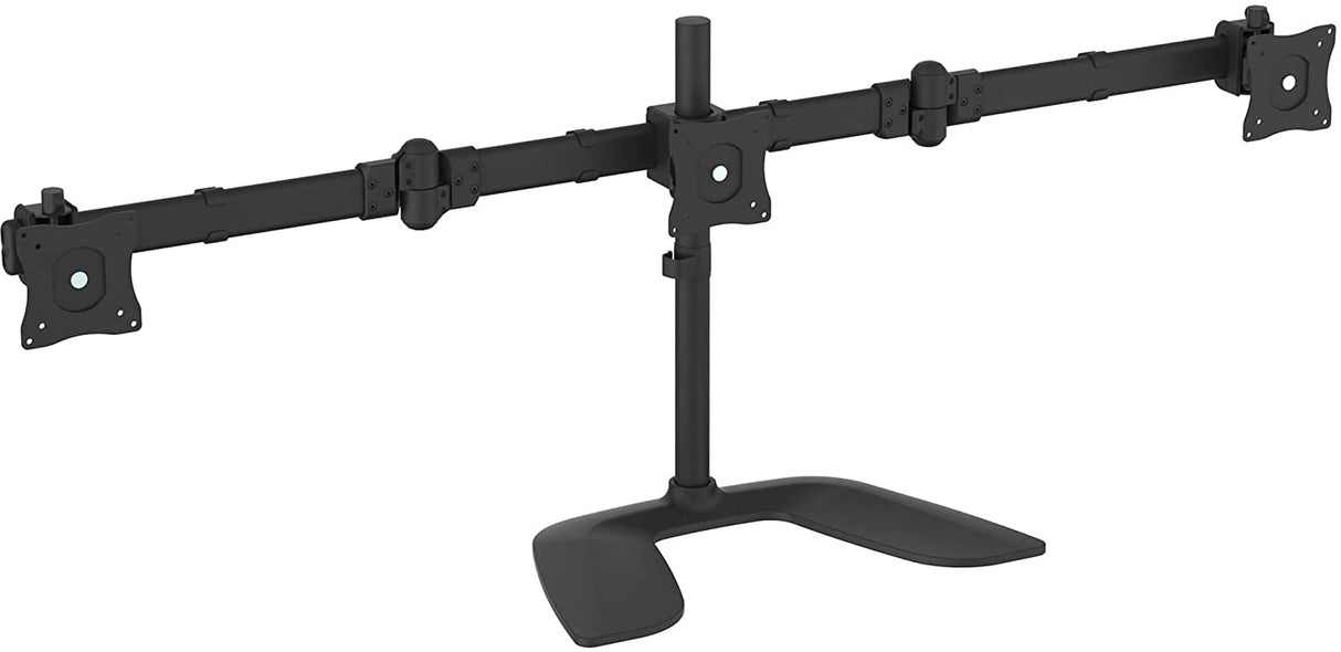 StarTech.com Triple Monitor Stand - Articulating - For Monitors 13 to 27 Adjustable VESA Computer Monitor Stand for 3 Monitor Setup - Steel - Black (ARMBARTRIO2)
