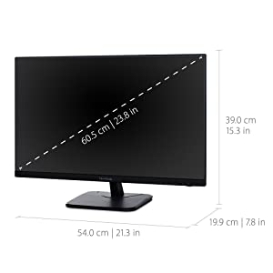 ViewSonic VA2456-MHD 24 Inch IPS 1080p Monitor with Ultra-Thin Bezels, HDMI, DisplayPort and VGA Inputs for Home and Office 24-Inch