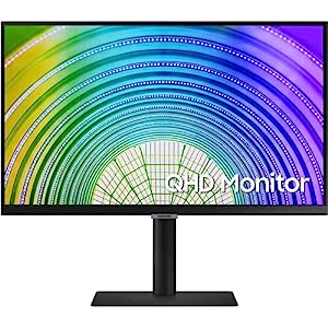 SAMSUNG ViewFinity S60UA Series 24-Inch WQHD Monitor, 75Hz, IPS Panel, USB-C, HDR10 (1 Billion Colors), Height Adjustable Stand, TUV-Certified Intelligent Eye Care (LS24A608UCNXGO)