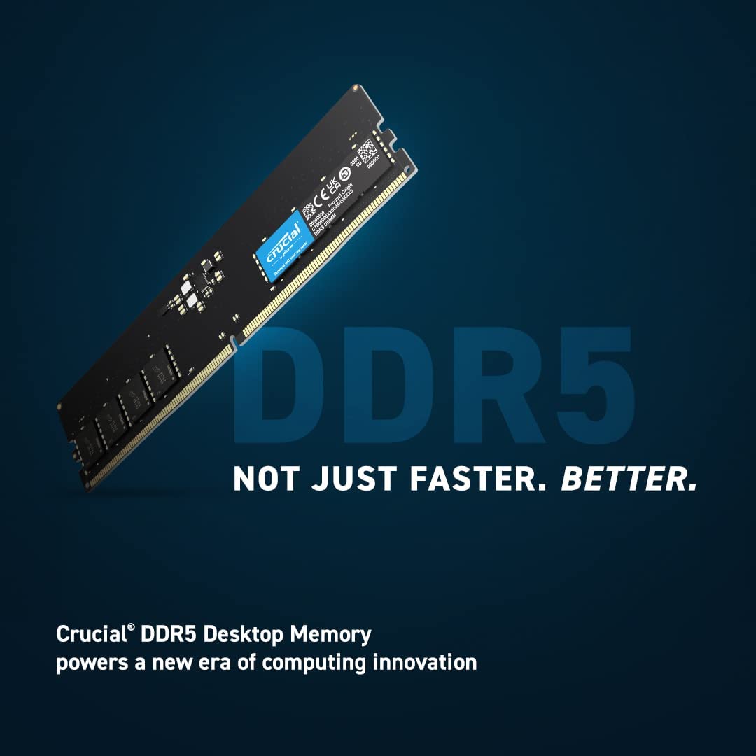 Crucial RAM 8GB DDR5 4800MHz CL40 Desktop Memory CT8G48C40U5 8GB DDR5 UDIMM