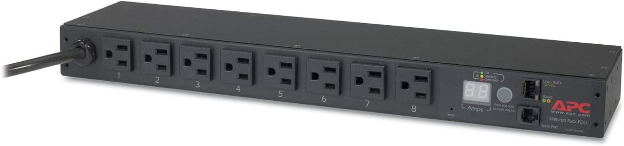 APC Rack PDU, Metered, 1U, 15A, 100/120V, (8) 5-15 (AP7800B)