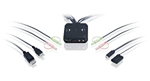 IOGEAR KVM 2-Port 4K Switch with DisplayPort, USB-C and Audio - GCS82DPC