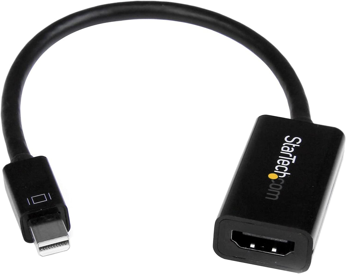 StarTech.com Mini DisplayPort to HDMI Adapter - Active mDP to HDMI Video Converter - 4K 30Hz - Mini DP or Thunderbolt 1/2 Mac/PC to HDMI Monitor/TV/Display - mDP 1.2 to HDMI Adapter Dongle (MDP2HD4KS) Black 4K 30Hz Converter